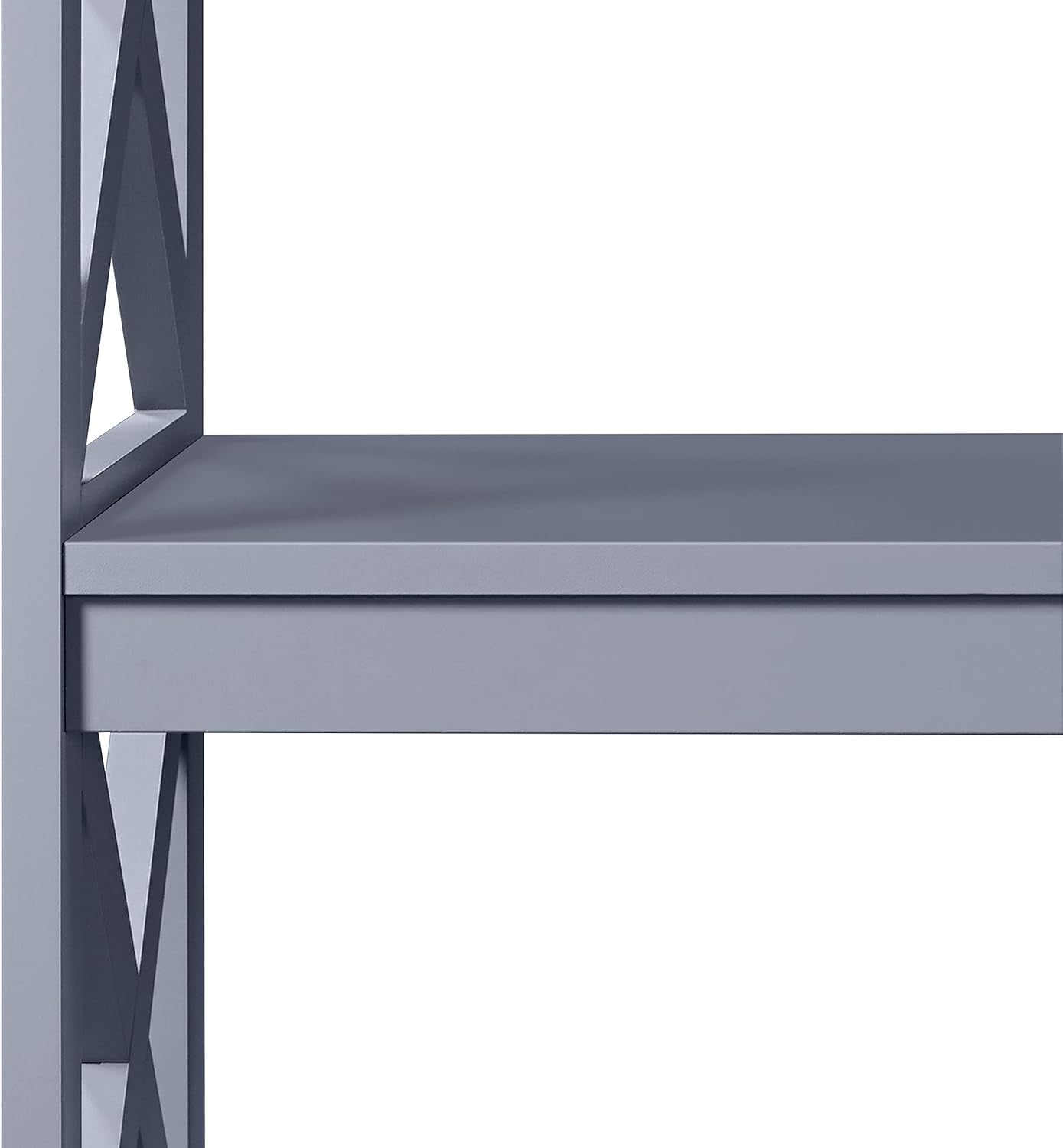 Yaheetech 42"L Console Table 3-Tier Narrow X-Frame Open Storage Shelf, Gray | Sofa Table for Entryway, Hallway and Living Room, Slim 14" Depth, Powder-Coated MDF, 88 Lb Top Load, Easy Assembly
