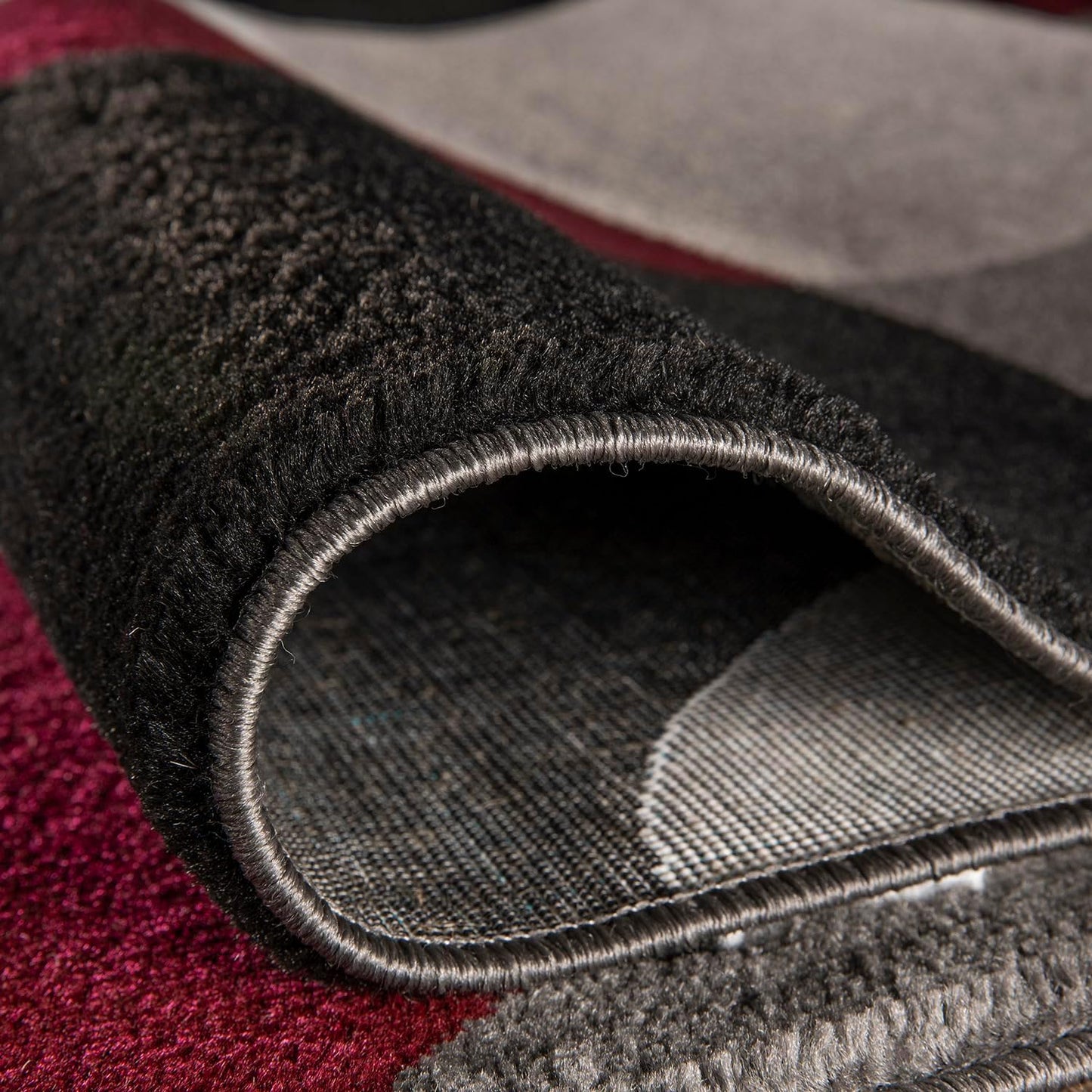 Circles Modern Soft Living Room Runner Rug Burgundy 2' X 7'2" | Rectangular, Size 2' X 7'2", Bedroom, Dining Room, Home Office, Kitchen, Entryway, Hallway, Nursery, Kids Room, Guest Room