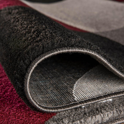 Circles Modern Soft Living Room Runner Rug Burgundy 2' X 7'2" | Rectangular, Size 2' X 7'2", Bedroom, Dining Room, Home Office, Kitchen, Entryway, Hallway, Nursery, Kids Room, Guest Room