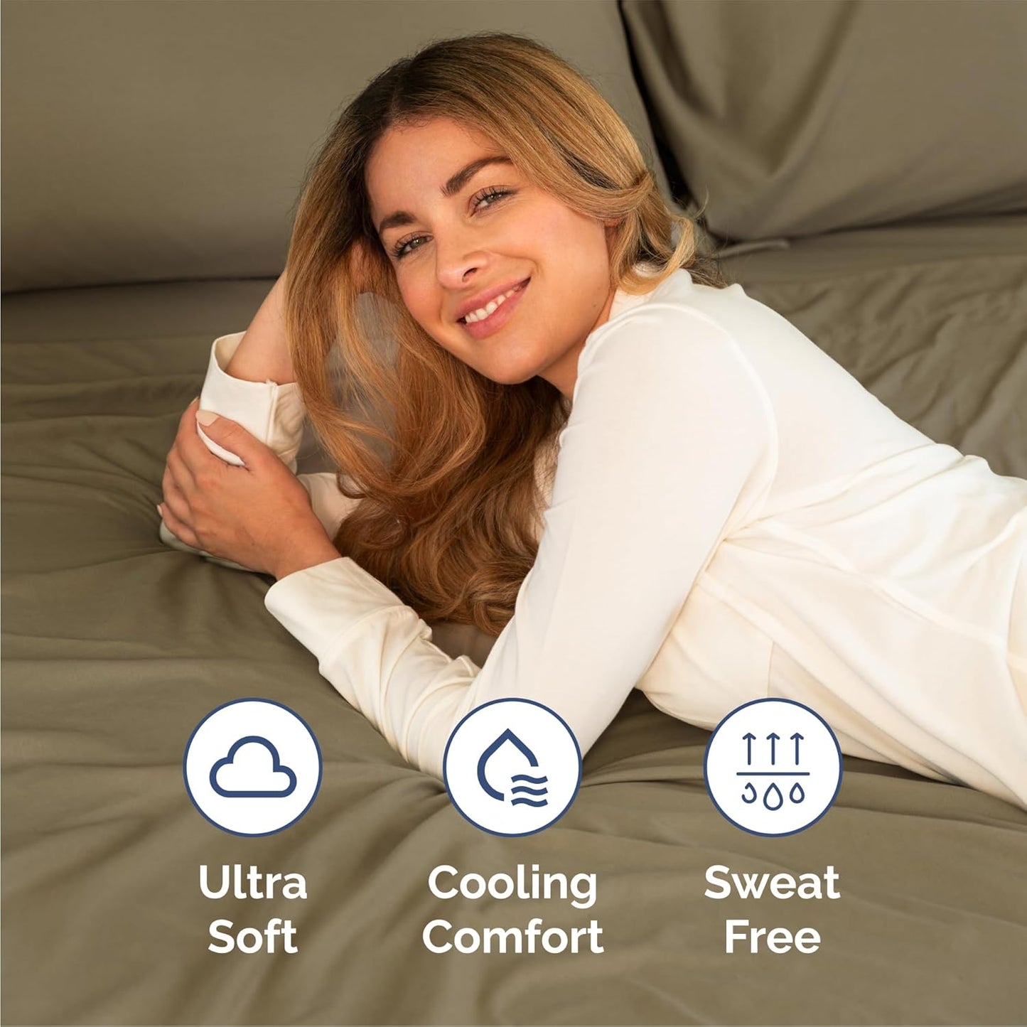 Queen Size 4 Piece Sheet Set - Comfy Breathable & Cooling Sheets - Khaki | Hotel Luxury Bed Sheets for Women & Men, Deep Pockets, Easy-Fit, Extra Soft and Wrinkle Free Sheets, Oeko-Tex Bed Sheet Set